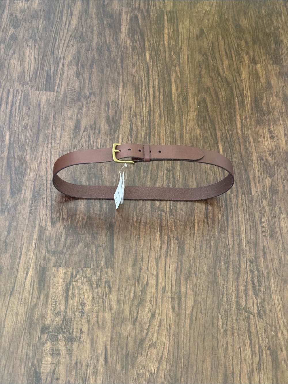 Abercrombie & Fitch Brown Leather Belt with Brass Buckle